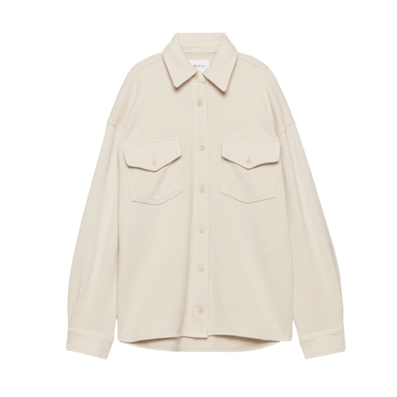 Aritzia Tops - Wilfred Free Free Terry Fleece Shirt Jacket Cream Women's XS